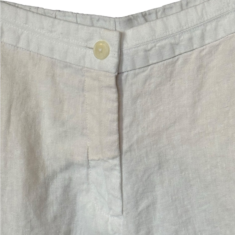 J.Jill Love Linen Cropped Pants White Relaxed Fit Elastic Back Size 2X - Picture 4 of 8